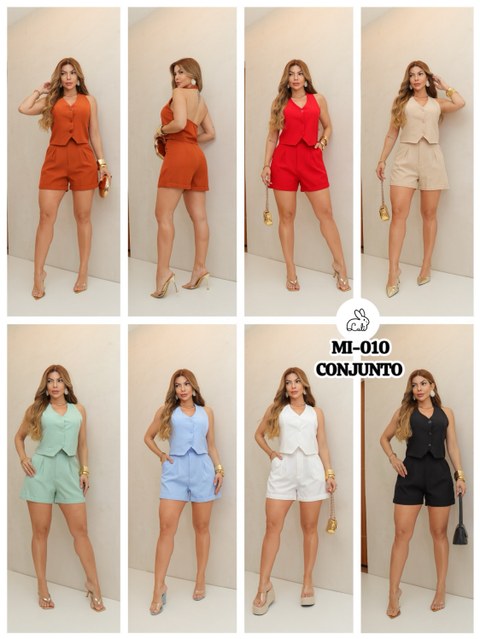 Kit 24 peças de Conjunto Colete Costa Aberta e Short/MI-010