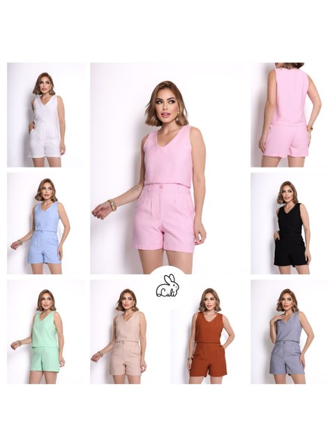 Conjunto de regata e short tecido marrant