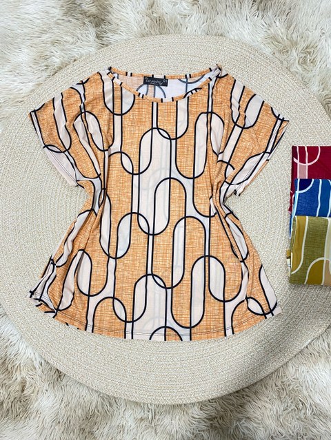 Blusa estampada tecido liganete tamanho grande