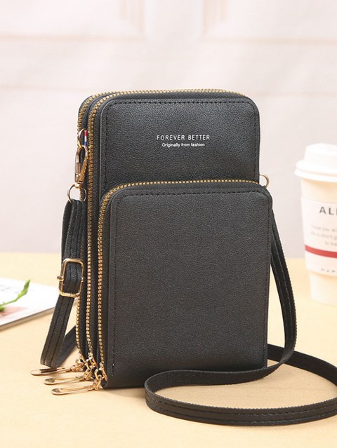 Bolsa feminina porta celular com 3 divisorias transverasal