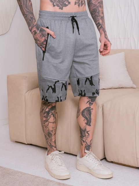 Bermuda  moletom masculina /Bolsos com ziper /Cintura