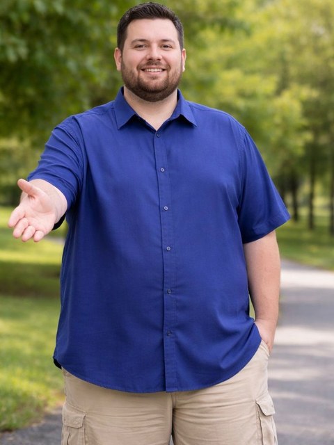 Camisa lisa Plus Size Praia Verão Masculino  Tecido Viscose