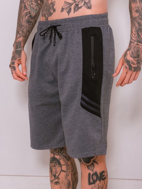 Bermuda  moletom masculina /Bolsos com ziper /Cintura elástica