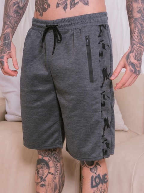 Bermuda  moletom masculina /Bolsos com ziper /Cintura