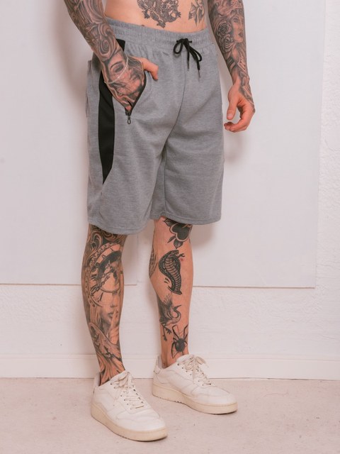 Bermuda moletom masculina /Bolsos com ziper /Cintura elástica