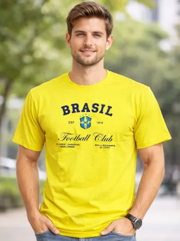 Kit 12 Camisetas Brasil Masculina Algodão
