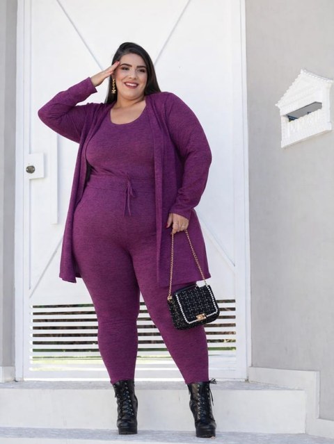 Conjunto trio 3 peças plus size lanzinha