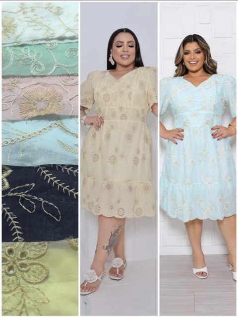 Vestido Carla Plus midi gola V