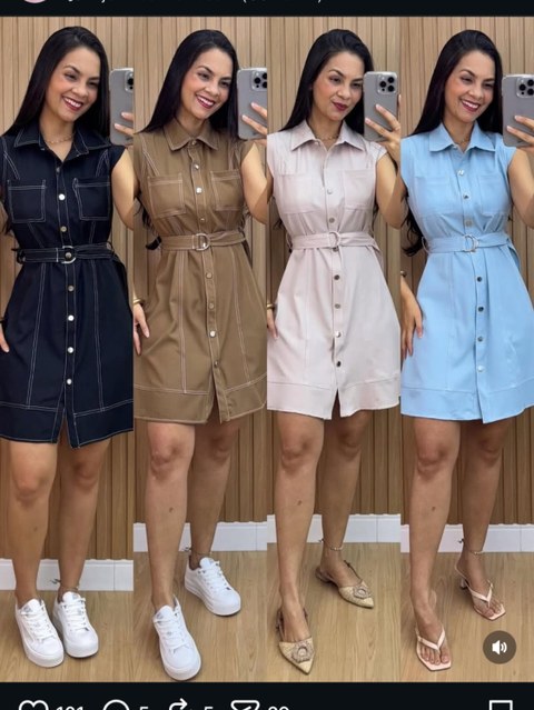 Vestido íris com botões