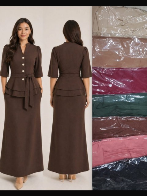 Conjunto cloe saia reta e blusa de manga