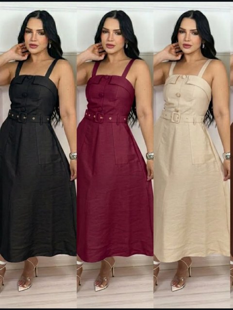 Vestido mídi de alça