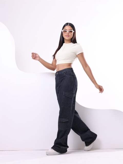 Caixa jeans cargo grafite juvenil