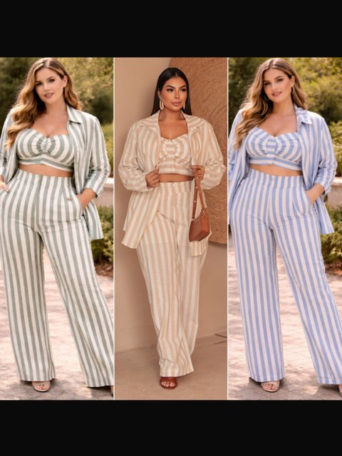 Trijunto calca pantalona ,top e camisa