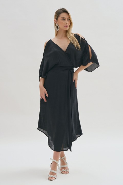 Vestido Laurent Midi Preto