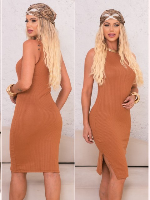 Vestido Regata Midi com fenda