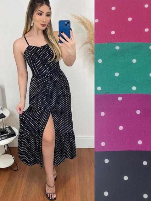 Vestido Longo Bolinha
