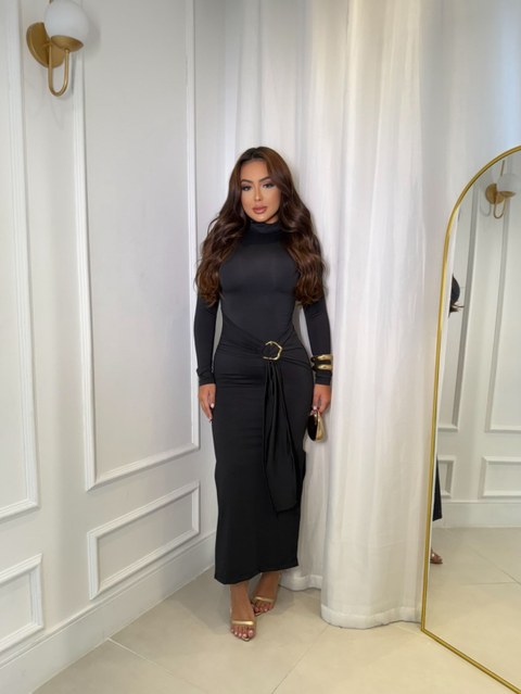 Vestido orgânico gola alta