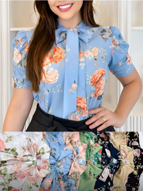 Blusa romatica estampada
