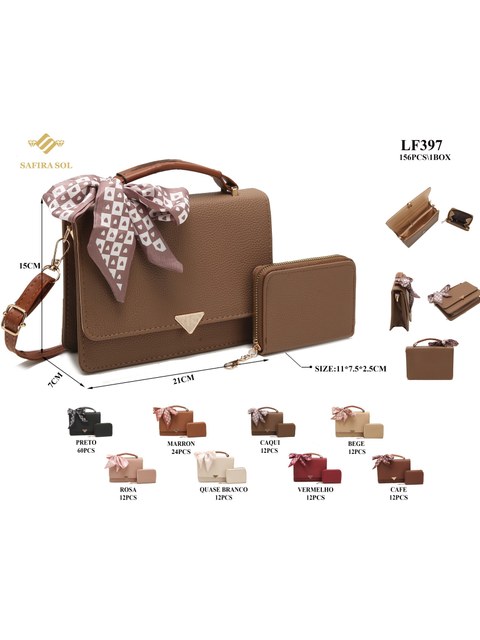 bolsa feminina com carteira epompom （LF397）