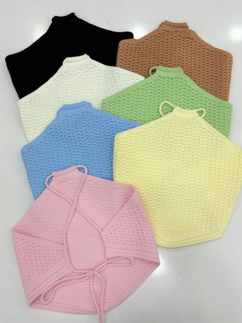 Cropped Feminina aberta na costa tricô midal