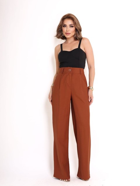 Domi Modas Calça tecido amarante Bolsos Laterais 865000