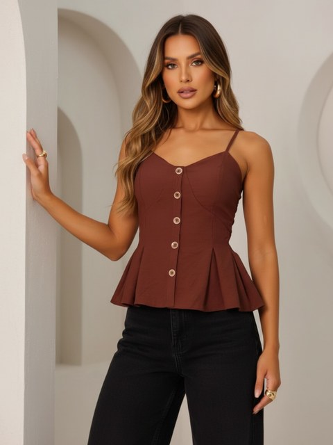 Blusa peplum botão