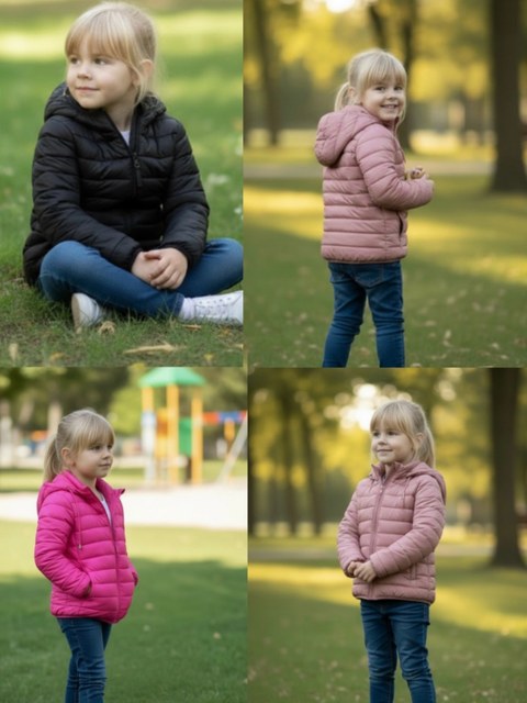 Jaqueta nylon forrada infantil menina