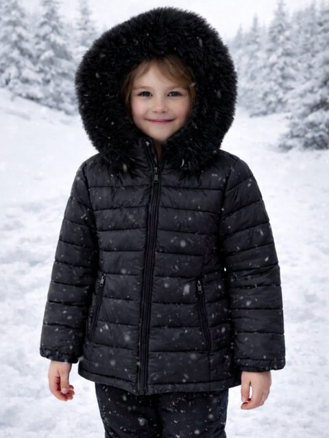 Jaqueta nylon forrada infantil menina