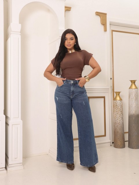 Calça jeans wide leg