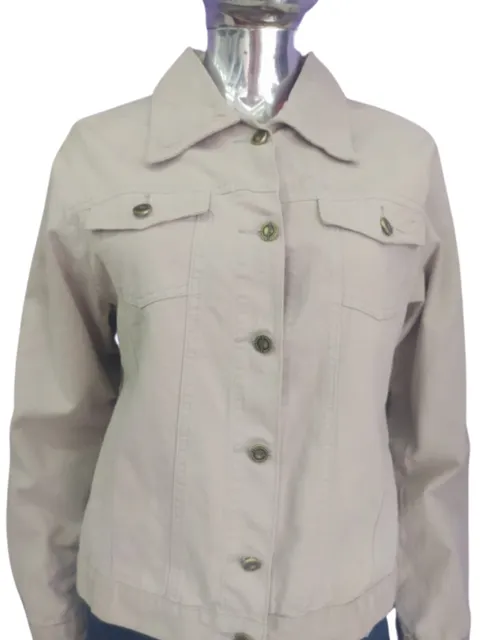 Jaqueta Feminina Basica cor Bege com dois bolsos frontais