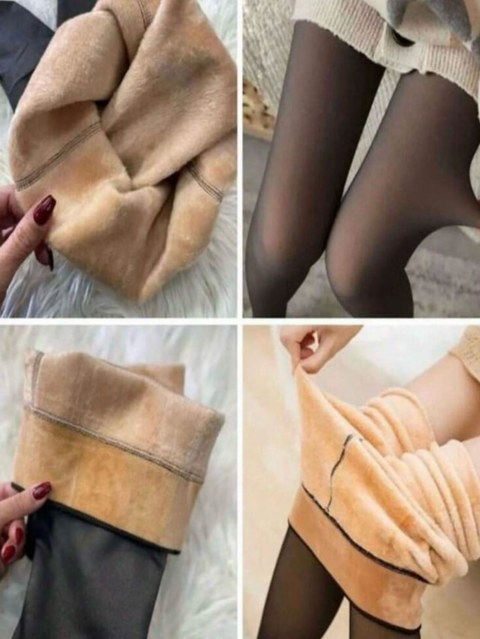 Meia Calça Térmica Forrada Grossa 200g Translúcida