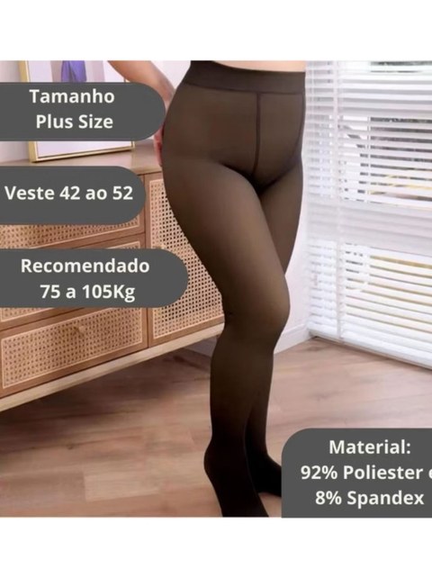 Meia-Calça Térmica Plus Size Translucida(Fábrica da China)