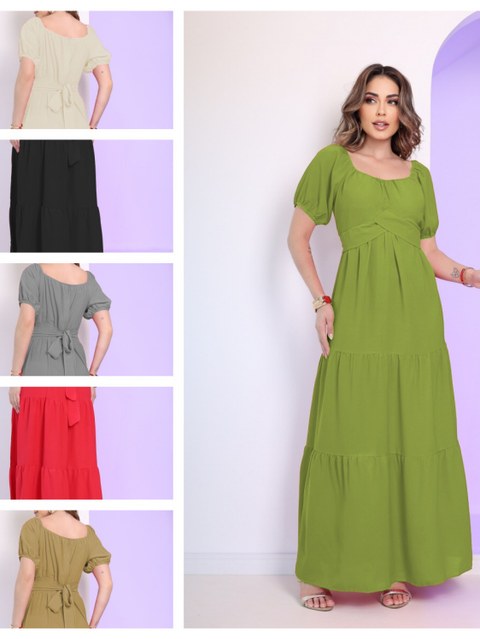 Vestido com manga manga bufante J008