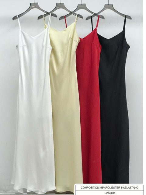 Vestido longo feminino cetim