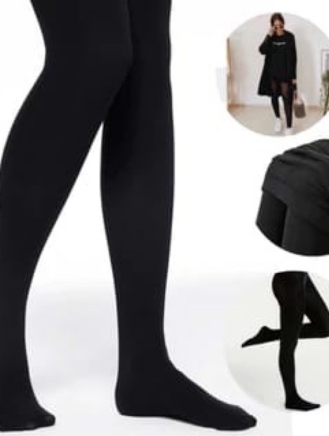 Meia-calça fio 80 grossa cor preta adulto