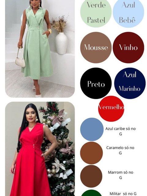 Vestido midi feminino com bolso lateral (135)