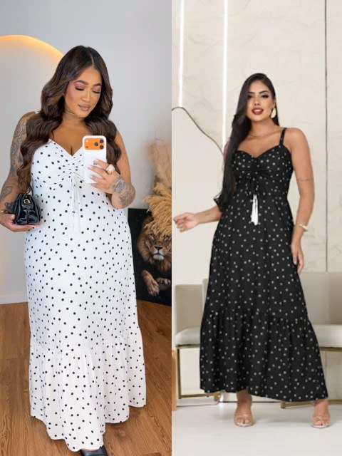 Vestido feminino longo Slim e Plus size (135)