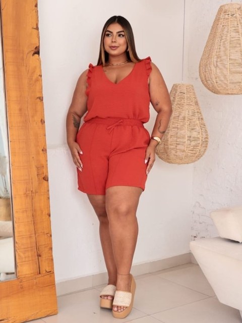 Conjunto Plus size shorts forrado e regata (41)