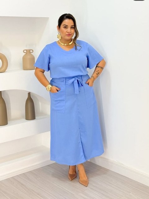 Conjunto feminino Plus size de saia e blusinha (159)