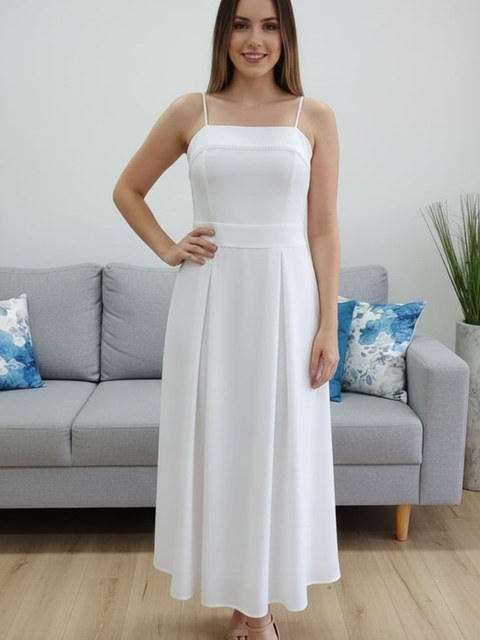 Vestido longo de alça .