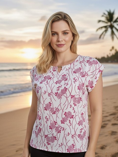 Blusa floral plus size