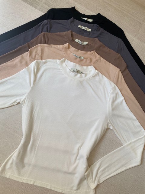 Blusa canelado cola redonda lisa