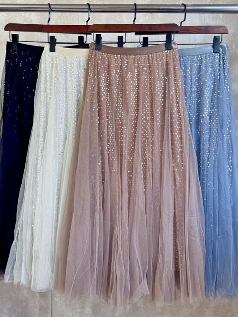 Saia de tule com brilho importado pedro ji