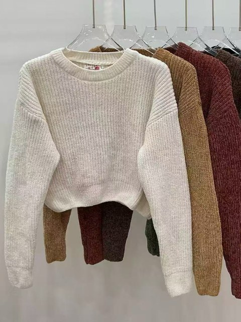Blusa de cropped chenile importado pedro ji
