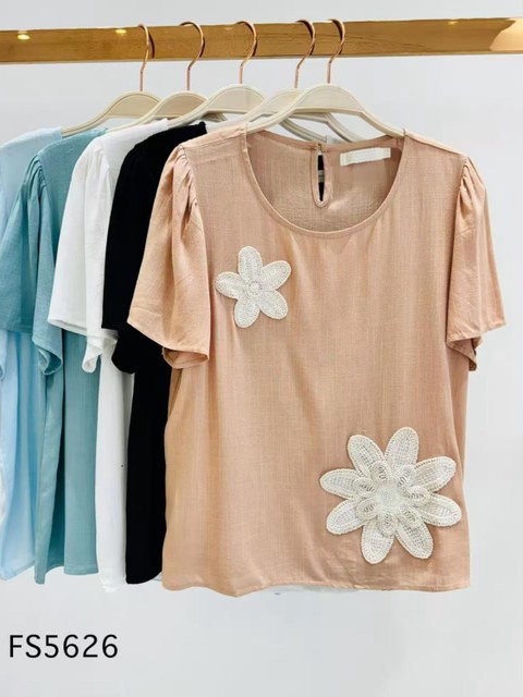 Blusa de linho com bordado importado pedro ji