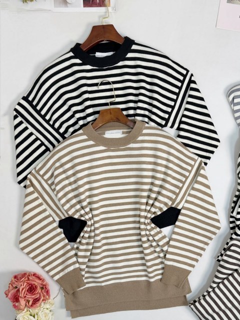 Blusa de modal listrada importado pedro ji