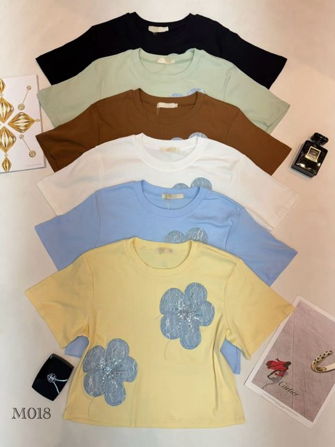 Blusa de algodão cropped importado pedro ji