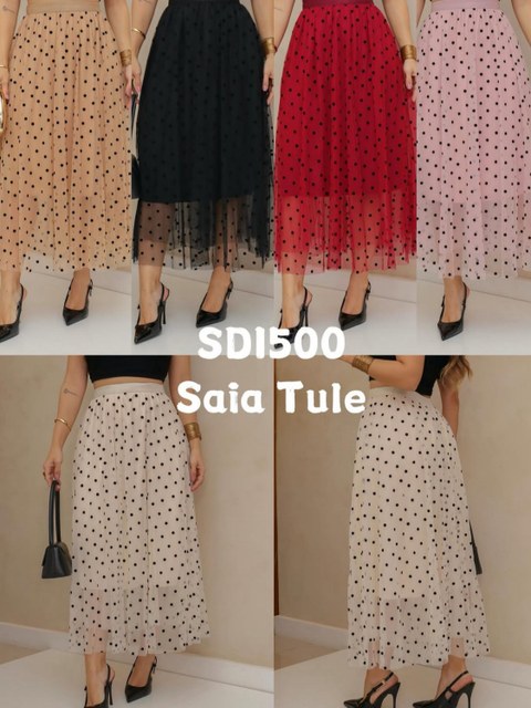 Saia de tule boninhas importado pedro ji