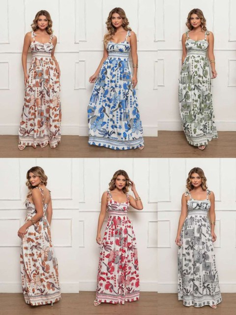 Vestido visconde estampado floral