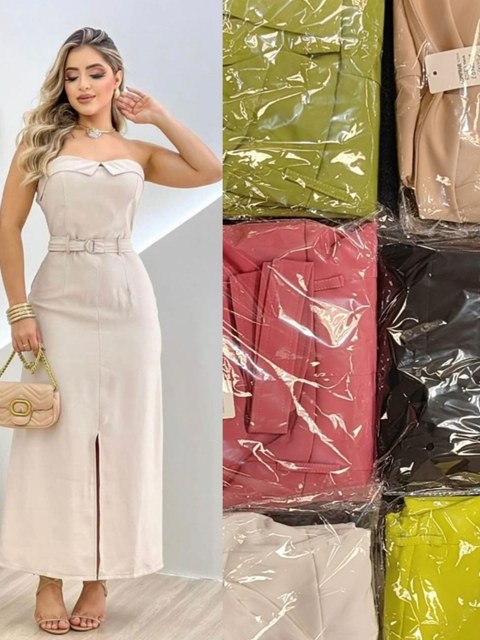 Vestido Alfaiataria com Laço e fenda